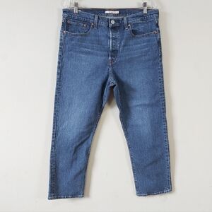Levis Women Wedgie Straight Ankle Jeans Size 32 Blue Medium Wash Straight Leg